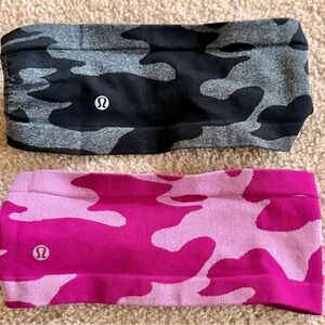 lululemon Bangs Back Headwraps - heathered black & pink camo